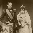 King Haakon and Queen Maud (then Prince Carl and Princess Maud) were married at Buckingham Palace 22 July 1896 (Photo: Gunn & Stuart, London, The Royal Court Photo Archives)